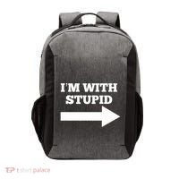 IM With Stupid Arrow Pointing Right Funny IM With Stupid Vector Backpack thumb 0