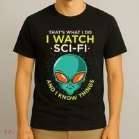I Watch Sci Fi And I Know Things T-Shirt thumb 3