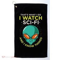 I Watch Sci Fi And I Know Things Golf Towel thumb 0