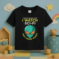 I Watch Sci Fi And I Know Things Toddler T-Shirt thumb 3