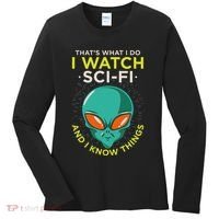 I Watch Sci Fi And I Know Things Women's Long Sleeve Shirt thumb 0