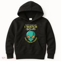 I Watch Sci Fi And I Know Things Kids Hoodie thumb 0
