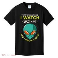 I Watch Sci Fi And I Know Things Kids T-Shirt thumb 0