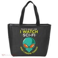 I Watch Sci Fi And I Know Things Tote Bag thumb 0
