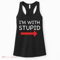 IM With Stupid Funny Women's Tank Top thumb 0