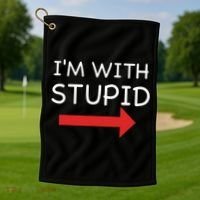 IM With Stupid Funny Golf Towel thumb 1