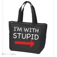 IM With Stupid Funny Tote Bag thumb 3
