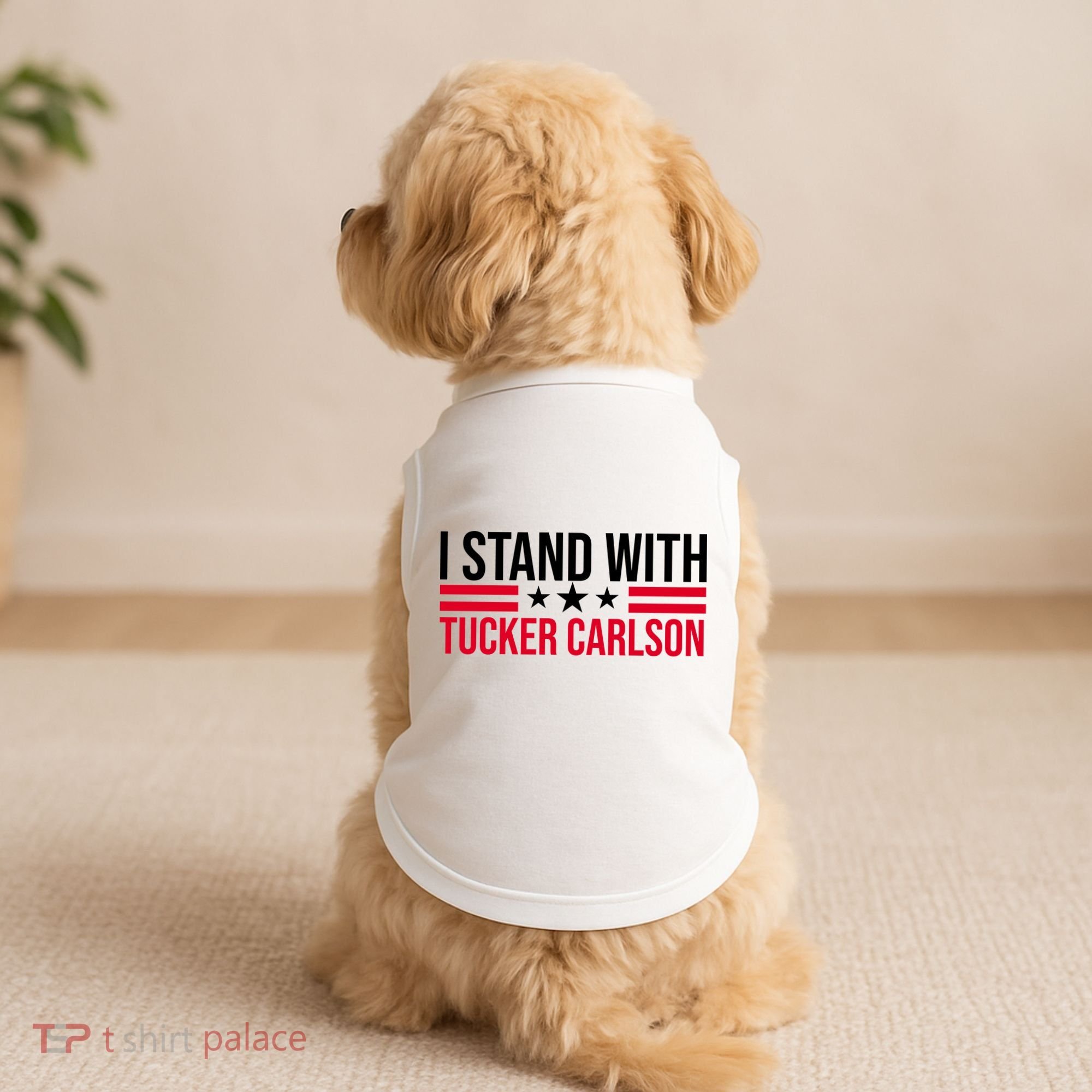 I Stand With Tucker Carlson Doggie Tank