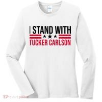 I Stand With Tucker Carlson Women's Long Sleeve Shirt thumb 0