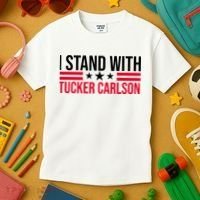 I Stand With Tucker Carlson Kids T-Shirt thumb 3