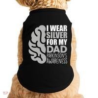 I Wear Silver For My Dad Parkinsons Awareness Doggie Tank thumb 0