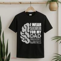 I Wear Silver For My Dad Parkinsons Awareness T-Shirt thumb 2
