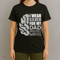 I Wear Silver For My Dad Parkinsons Awareness T-Shirt thumb 4