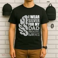 I Wear Silver For My Dad Parkinsons Awareness T-Shirt thumb 6