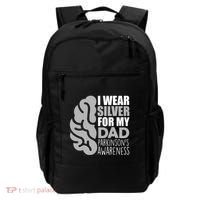I Wear Silver For My Dad Parkinsons Awareness Backpack thumb 0