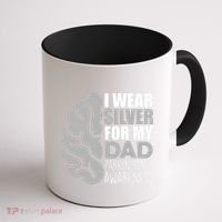 I Wear Silver For My Dad Parkinsons Awareness Coffee Mug thumb 1