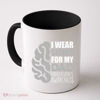 I Wear Silver For My Dad Parkinsons Awareness Coffee Mug thumb 0