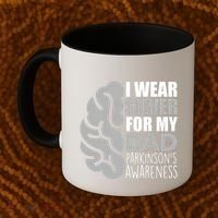 I Wear Silver For My Dad Parkinsons Awareness Coffee Mug thumb 2
