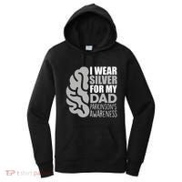 I Wear Silver For My Dad Parkinsons Awareness Women's Hoodie thumb 0