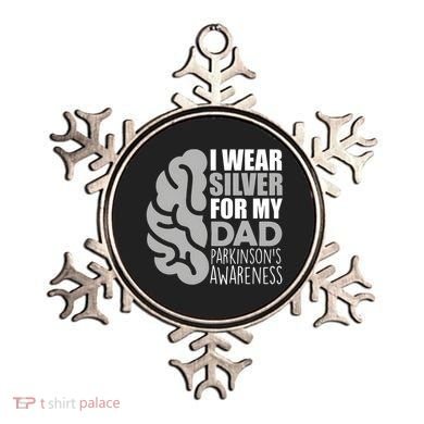I Wear Silver For My Dad Parkinsons Awareness Ornament