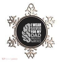 I Wear Silver For My Dad Parkinsons Awareness Ornament thumb 0