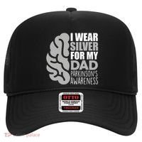 I Wear Silver For My Dad Parkinsons Awareness Hat thumb 0