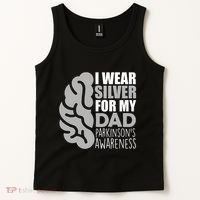 I Wear Silver For My Dad Parkinsons Awareness Tank Top thumb 2