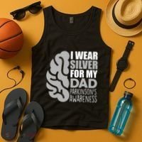 I Wear Silver For My Dad Parkinsons Awareness Tank Top thumb 4