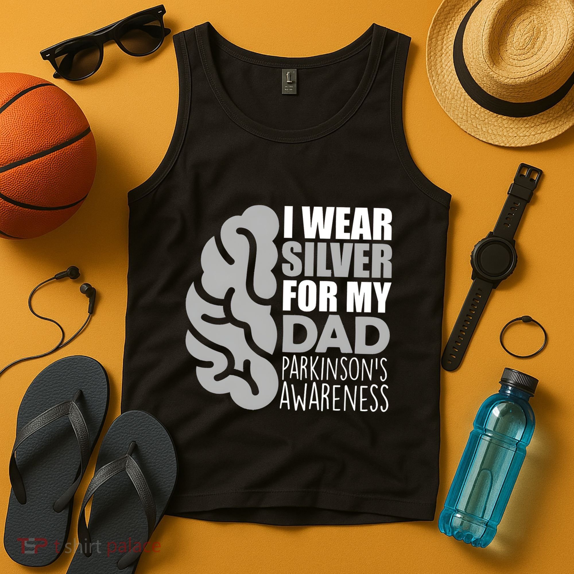 I Wear Silver For My Dad Parkinsons Awareness Tank Top
