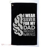 I Wear Silver For My Dad Parkinsons Awareness Golf Towel thumb 0