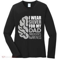 I Wear Silver For My Dad Parkinsons Awareness Women's Long Sleeve Shirt thumb 0
