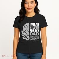 I Wear Silver For My Dad Parkinsons Awareness Women's T-Shirt thumb 4