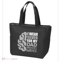 I Wear Silver For My Dad Parkinsons Awareness Tote Bag thumb 3