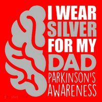 I Wear Silver For My Dad Parkinsons Awareness Santa Hat thumb 1