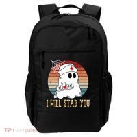 I Will Stab You Ghost Nurse Retro Funny Halloween For Nurses Gift Backpack thumb 0