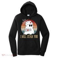 I Will Stab You Ghost Nurse Retro Funny Halloween For Nurses Gift Women's Hoodie thumb 0