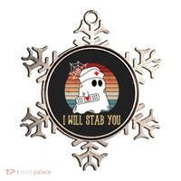 I Will Stab You Ghost Nurse Retro Funny Halloween For Nurses Gift Ornament thumb 0