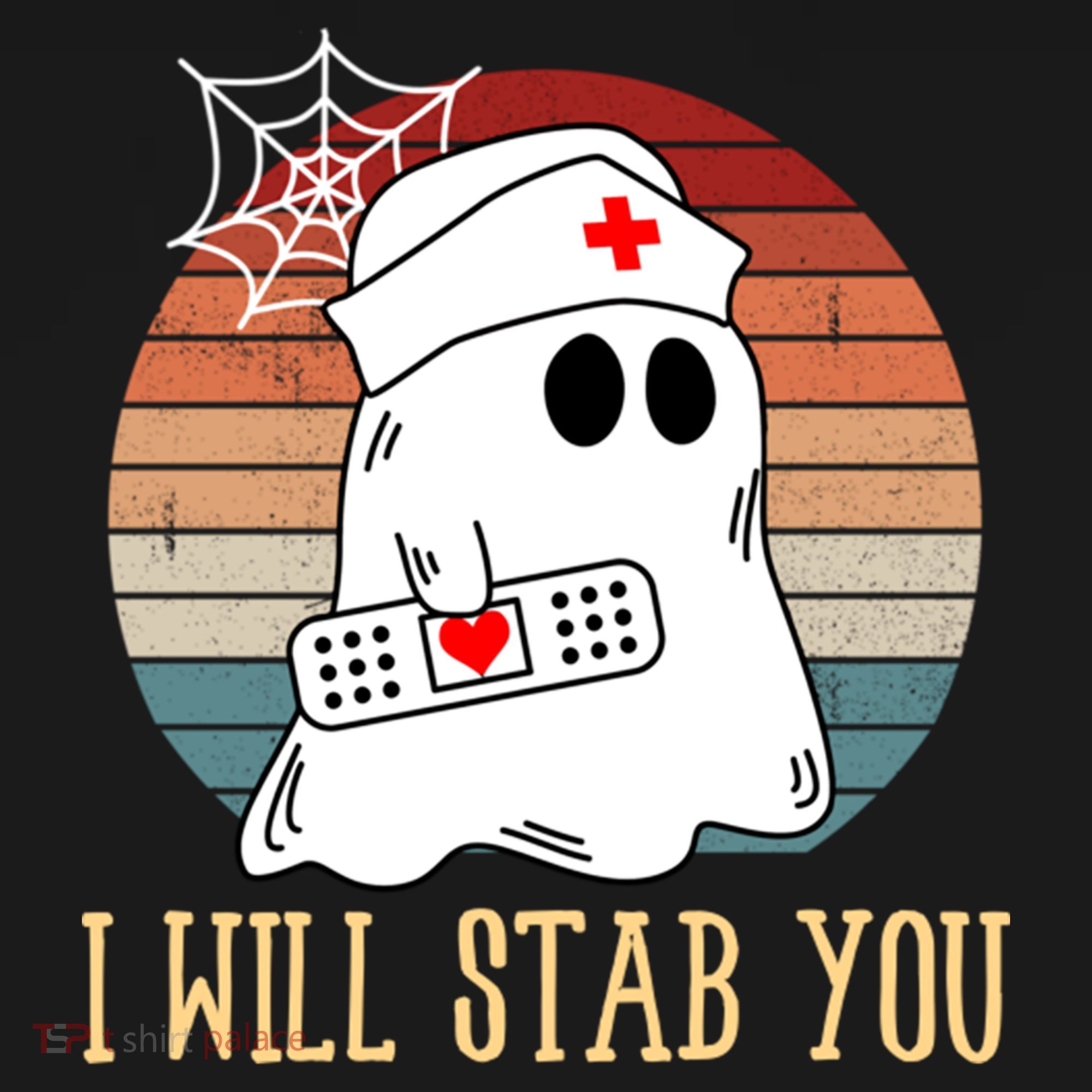 I Will Stab You Ghost Nurse Retro Funny Halloween For Nurses Gift Ornament
