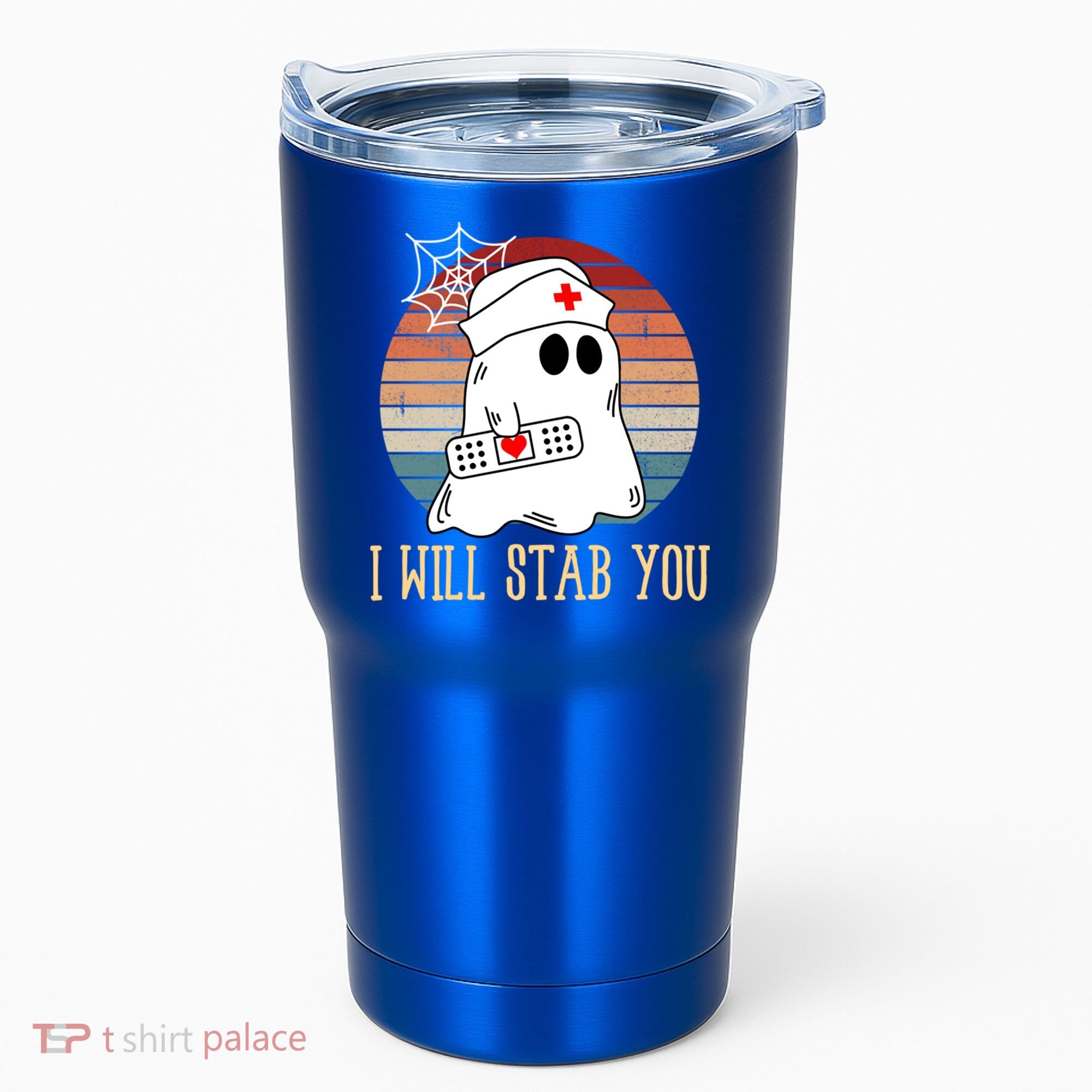 I Will Stab You Ghost Nurse Retro Funny Halloween For Nurses Gift Tumbler