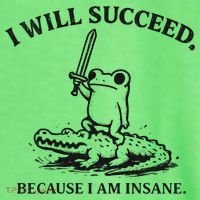 I Will Succeed Because I Am Insane Frog Crocodile Beanie thumb 2