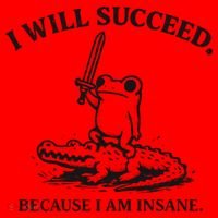 I Will Succeed Because I Am Insane Frog Crocodile Santa Hat thumb 1