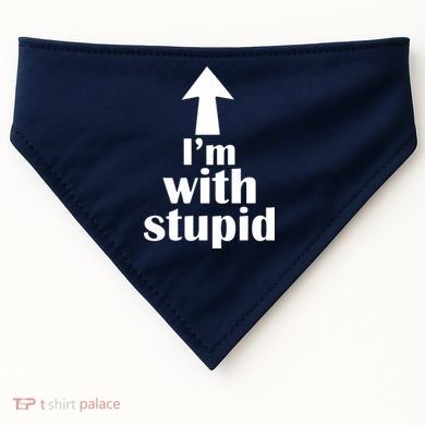 I'm With Stupid Up Arrow Funny USA-Made Doggie Bandana