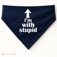 I'm With Stupid Up Arrow Funny USA-Made Doggie Bandana thumb 0