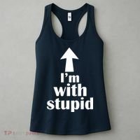 I'm With Stupid Up Arrow Funny Women's Tank Top thumb 3