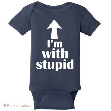 I'm With Stupid Up Arrow Funny Baby Bodysuit