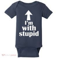 I'm With Stupid Up Arrow Funny Baby Bodysuit thumb 0