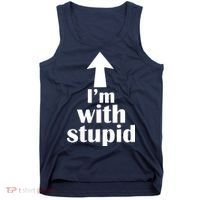 I'm With Stupid Up Arrow Funny Tank Top thumb 0