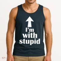 I'm With Stupid Up Arrow Funny Tank Top thumb 3