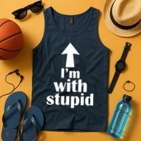 I'm With Stupid Up Arrow Funny Tank Top thumb 4