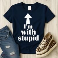 I'm With Stupid Up Arrow Funny Women's T-Shirt thumb 3